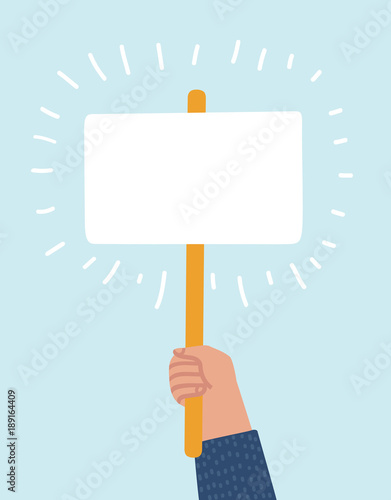 Hand holding empty sign, banner