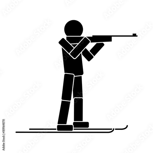 Biathlon. Flat icon