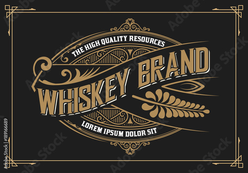 Vintage design. Whiskey label style