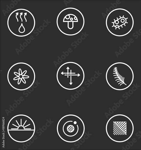 Garments fabric technology and properties vector icon set. Antibacterial and breathable material illustration