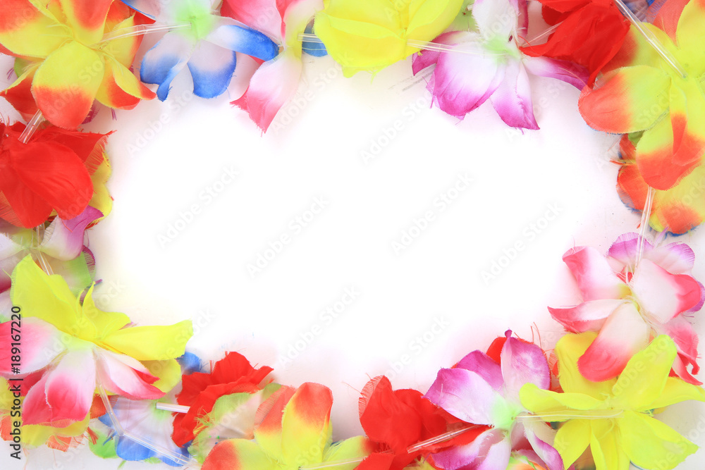 color plastic hawaii flowers background