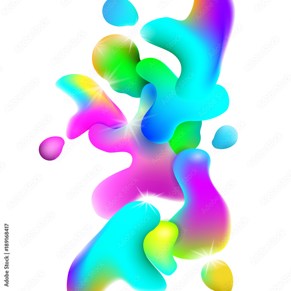 Obraz premium Abstract background with fluid elements. Liquid plastic colorful shapes 1.