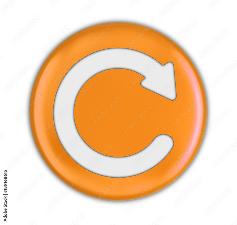 Button with refresh sign. Image with clipping path Button with refresh sign. Image with clipping path