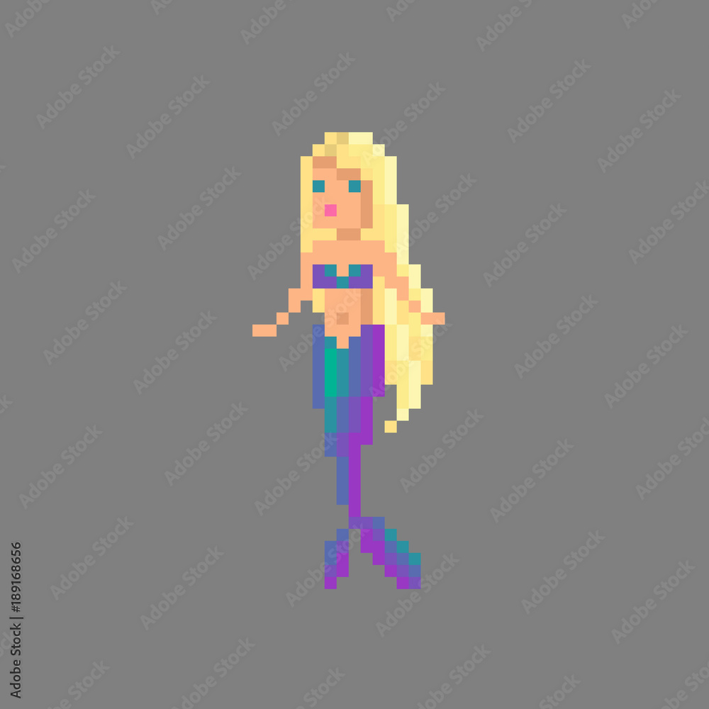 Pixel art mermaid. Pixel art mermaid.