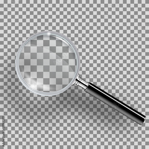 Magnifying glass realistic isolated on transparent background
