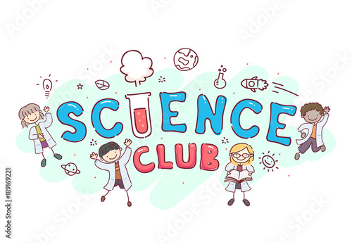 Stickman Kids Science Club Illustration
