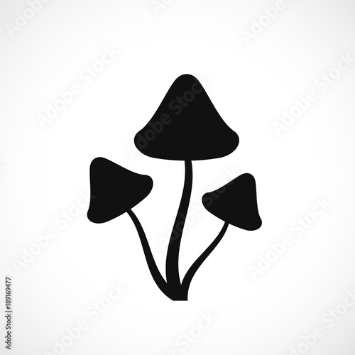 Psilocybin hallucinogenic mushrooms silhouette