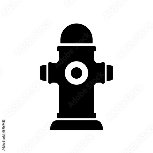 Fire hydrant black vector silhouette