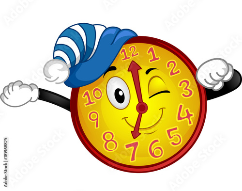 Clock Mascot Wake Up Time I...