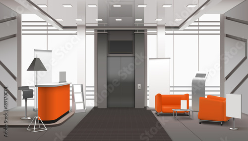 Realistic Lobby Interior 