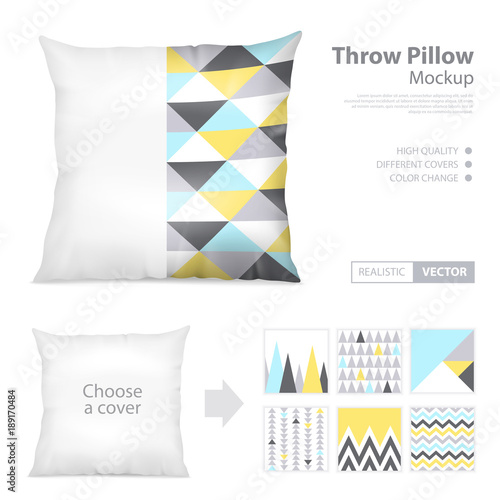 Realistic Pillows Print pattern Set 