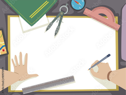 Hands Cartographer Paper Illustration