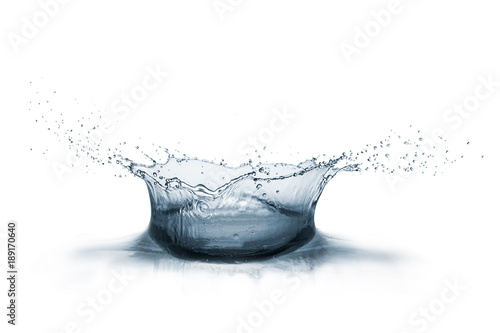 Blue Water splash isolated on white background. © korolkoff