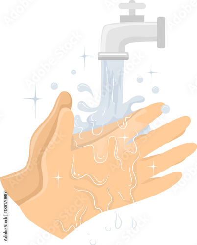 Hands Clean Washing Illustration