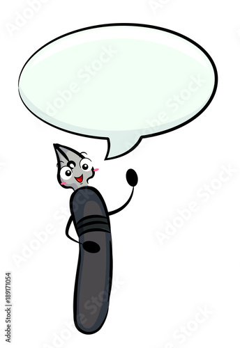 Mascot Dip Pen Speech Bubbl...