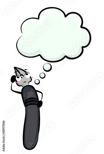 Mascot Dip Pen Think Cloud ...