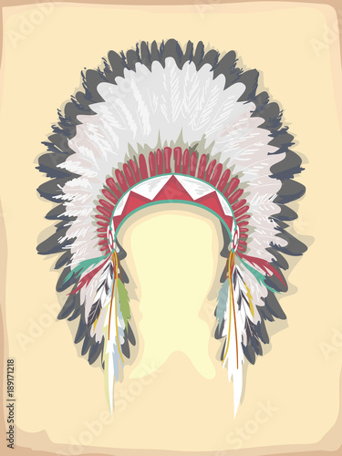 American Indian Head Dress Illustration