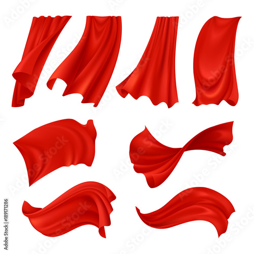 Realistic Billowing Red Cloth 