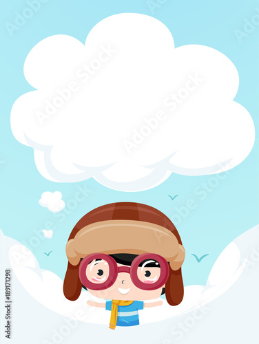 Kid Boy Aviator Thinking Cl...