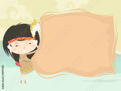 Kid Girl Indian Bison Skin ...