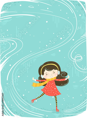 Kid Girl Ice Skate Backgrou...