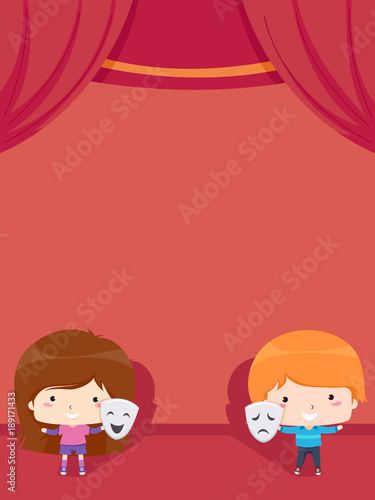 Kids Drama Club Stage Backg...