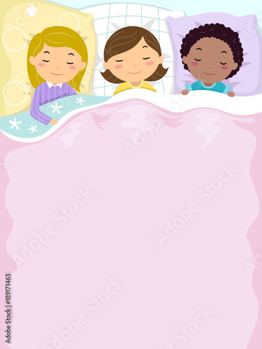 Kids Girls Sleep Over Bed B...