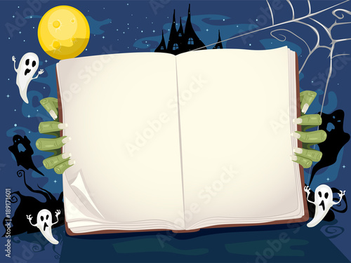 Halloween Book Story Background Illustration
