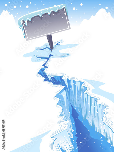 Iceberg Crack Sign Illustra...