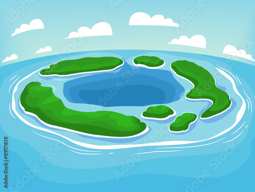 Body Of Land Atoll Illustra...