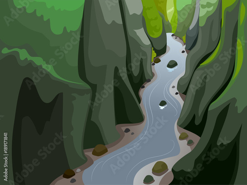 Body Of Land Gorge Illustration