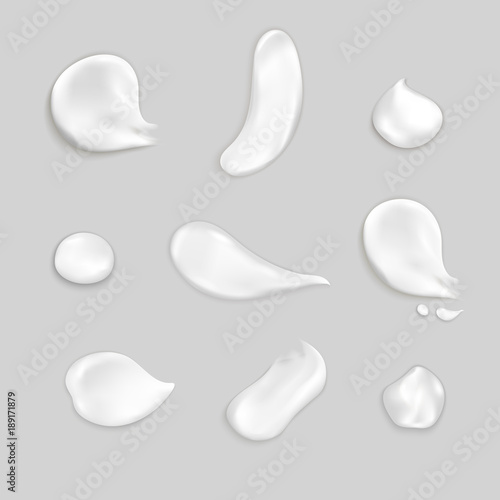 Cosmetic Cream Smears Realistic Icon Set