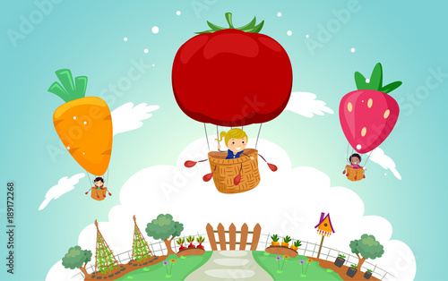 Stickman Kids Veggie Garden...