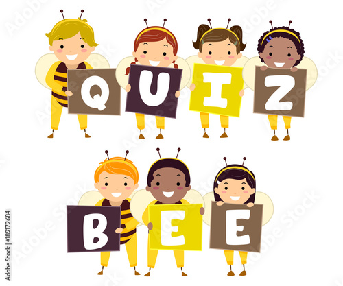 Stickman Kids Quiz Bee Illustration