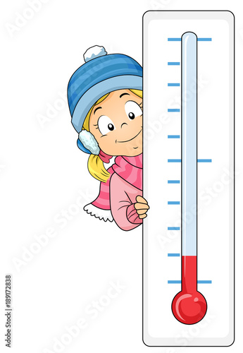 Kid Girl Cold Temperature Illustration