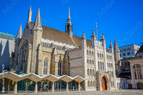 Exterior of Guildhall in the City of London, England photo