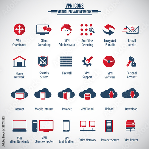 VPN icon set - 24 icon set - Virtual Private Network