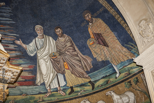 Apsismosaik der Kirche "Sankt Kosmas und Damian", Forum Romanum, Rom, Italien