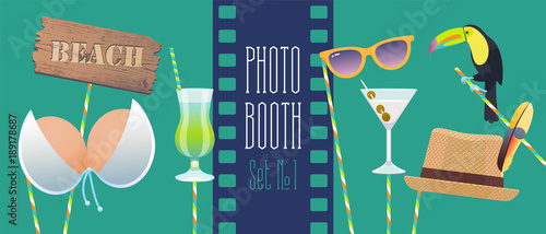 Photo booth props vector illustration