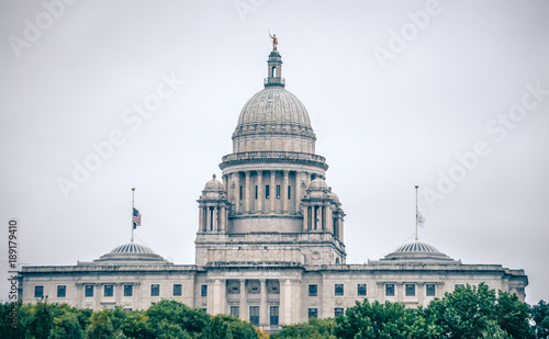 The Rhode Island State House on Capitol Hill in Providence