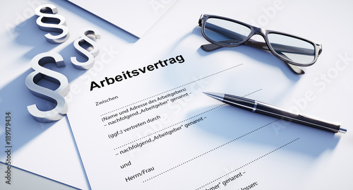 Fotografie Arbeitsvertrag