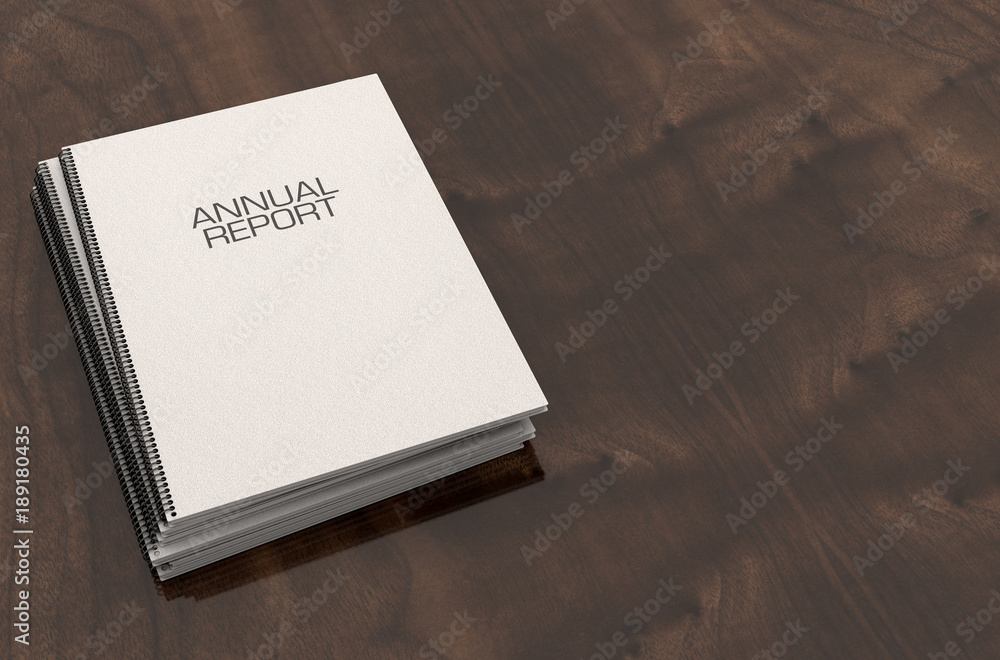 Fototapeta premium Bound Annual Report Booklet Pile
