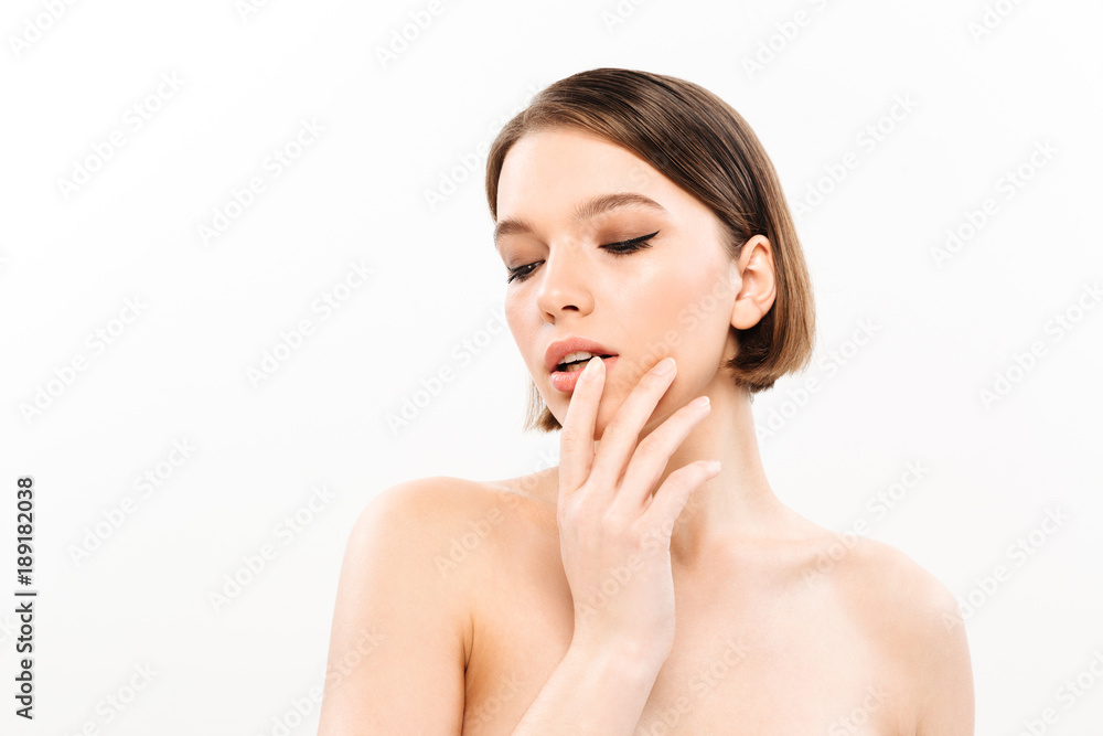 Beauty portrait of a pretty half naked woman Beauty portrait of a pretty half naked woman