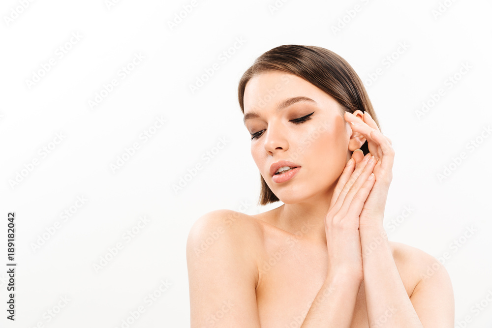 Beauty portrait of a sensual half naked woman Beauty portrait of a sensual half naked woman