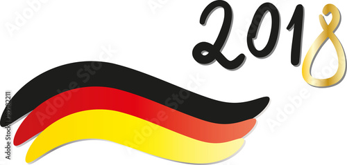 Flagge von Deutschland mit Jahreszahl von 2018