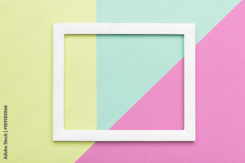 Abstract pastel colored paper texture minimalism background. Minimal geometric shapes and lines composition with empty picture frame. Abstract pastel colored paper texture minimalism background. Minimal geometric shapes and lines composition with empty picture frame.