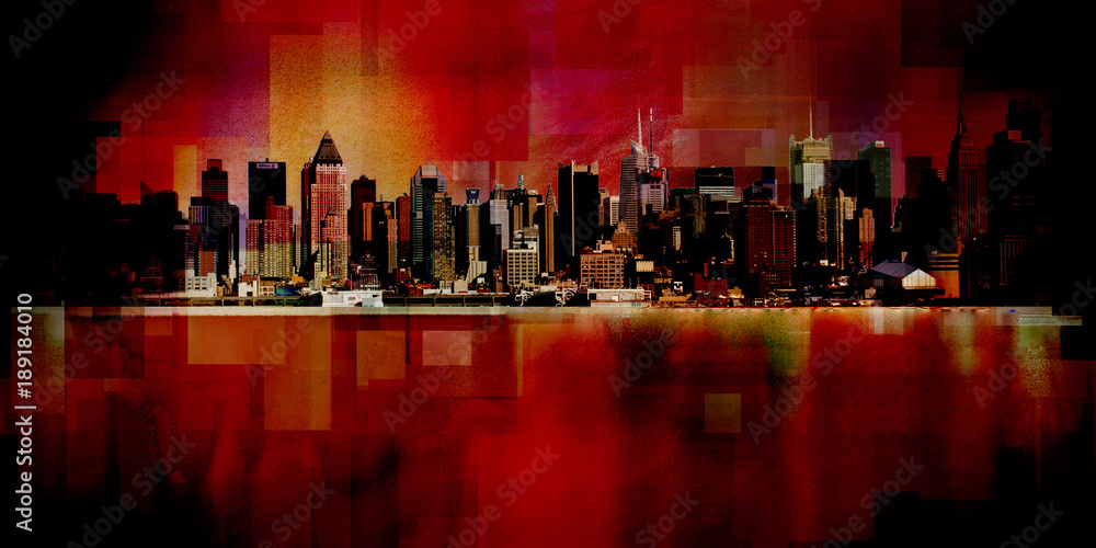 Fototapeta Manhattan. Sztuka współczesna. Nowy Jork gród