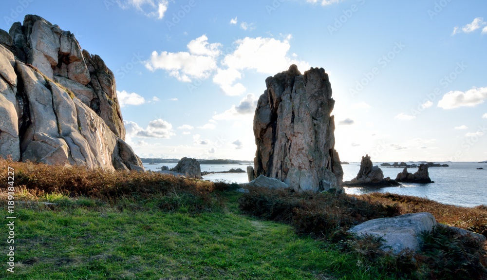 Magnifique paysage de la côte bretonne à Plougrescant dans les Côtes d'Armor