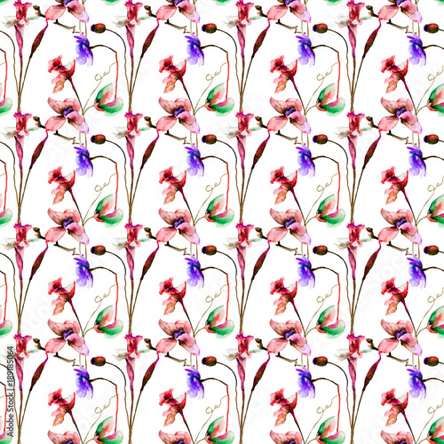 Seamless pattern with Decorative summer flowers