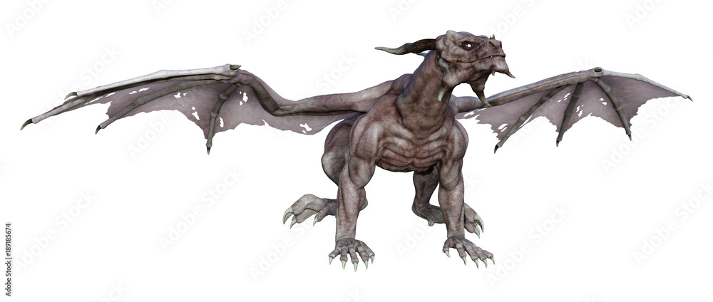3D Rendering Fantasy Vampire Dragon on White 3D Rendering Fantasy Vampire Dragon on White